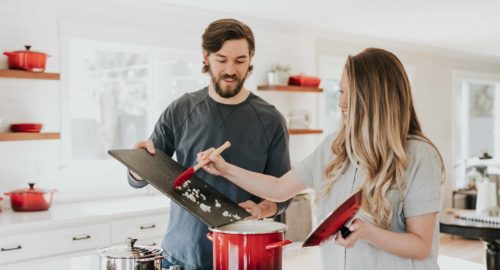 Couple cooking